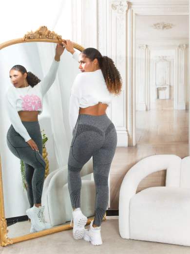 KOUCLA Leggings Modellanti a Vita Alta con Scrunch 0000HL-1367