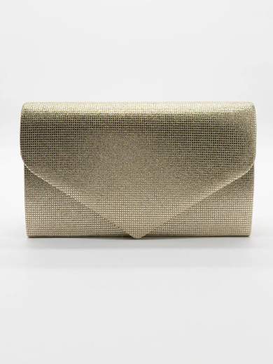 JESSICA Pochette Elegante da Sera Oro con Strass e Tracolla Rimovibile A-2485-ORO