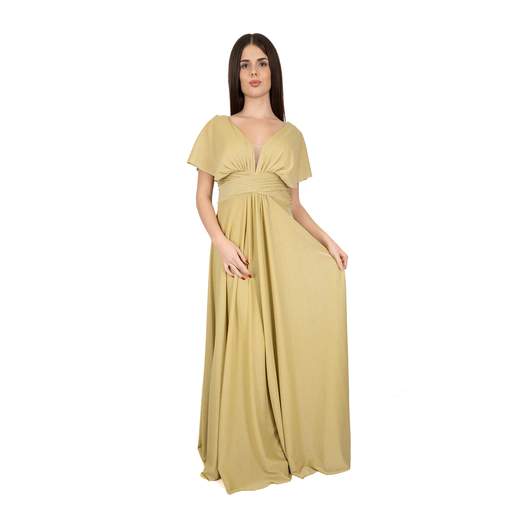 Abito stile impero taglie forti lungo elegante donna glitterato
