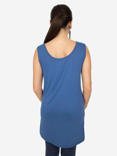 Women's long curvy basic tank top in stretch viscose – One size