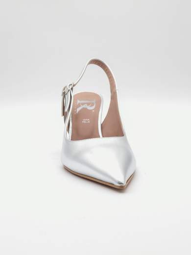 Silver Ceremony Slingback with Double Buckle BC7334-ARGENTO