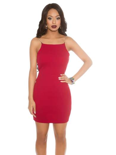 Mini abito sexy da sera con schiena nuda e spalline sottili