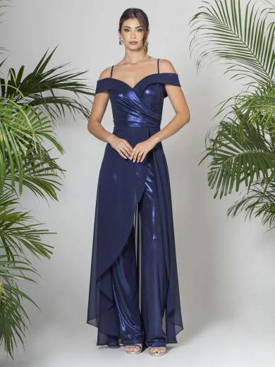 JEAN CRYÒ Tuta elegante da cerimonia con stola inclusa 35280