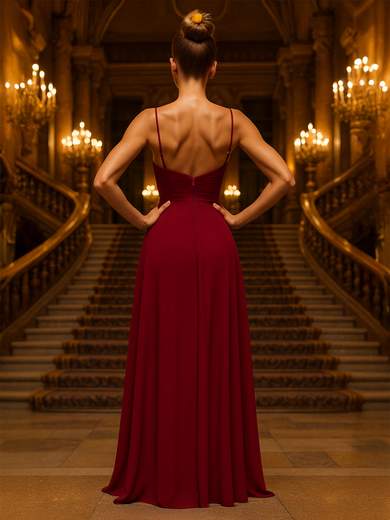 Elegant long georgette evening dress