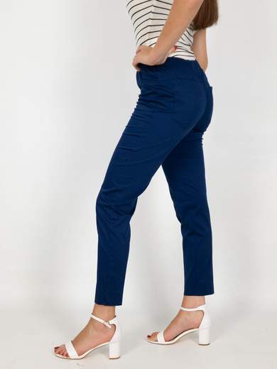 Pantaloni Estivi Donna A Vita Alta Con Elastico In Cotone