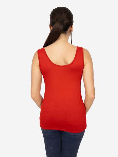 Slim Fit Women’s Tank Top with Wide Straps in Stretch Viscose