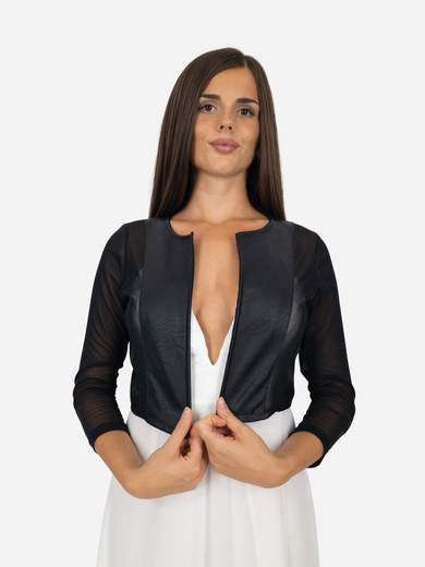 NEW COLLECTION Coprispalle Cerimonia Aperto Donna in Tulle Stretch ed Ecopelle Slim Fit ODPM01-980-2