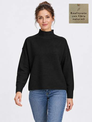 Roll Neck Jumper in 100% Combed Virgin Wool