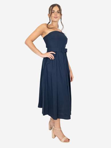 Kesy Vestito estivo in cotone senza maniche con cintura IS_12568