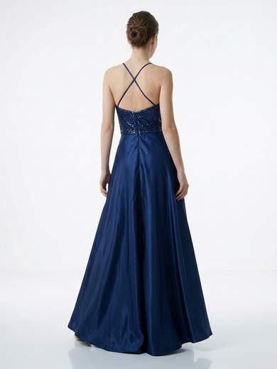 Sologioie Abito Lungo da Cerimonia con Corpetto di Paillettes e Gonna Effetto Bagnato SSU050