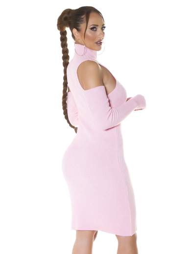 KOUCLA Abito Sexy in Maglia Fine con Guanti e Collo Alto 0000PU6812