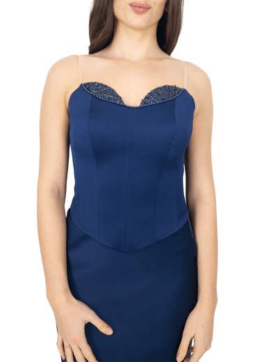 Completo Tre Pezzi con Gonna Longuette Corsetto e Giacca Decorata