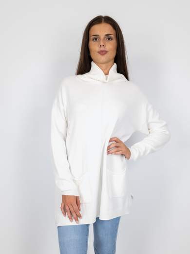 Z Studio Maglia Lunga Per Leggings Collo Alto Maxi Maglione A Dolcevita