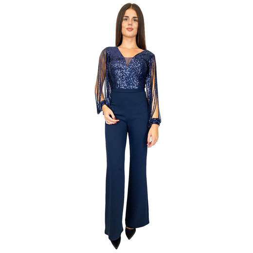 STRABELLO CERIMONIA Tuta Elegante Donna Jumpsuit Cerimonia Paillettes Stola