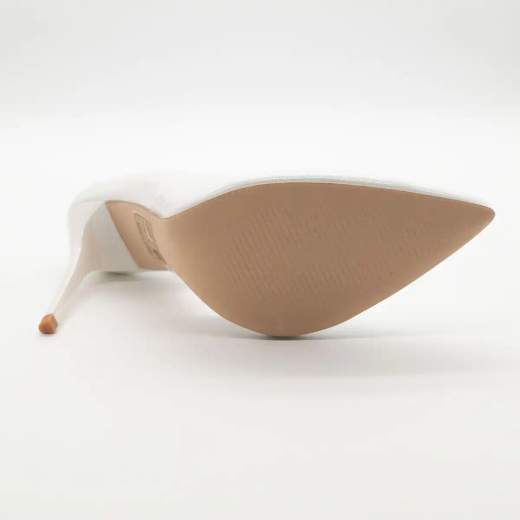 Décolleté elegante in vernice bianca con tacco stiletto 10,5 cm
