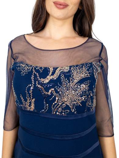 Abito a sirena con giacca per cerimonia mamma della sposa