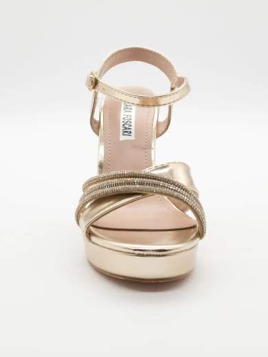 Chiara Foscari Sandalo alto oro con strass e plateau A37-386-ORO