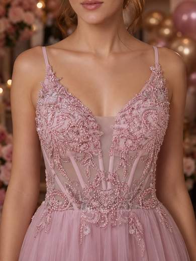 Princess Long Gown with Rhinestones and Tulle Skirt 97680F