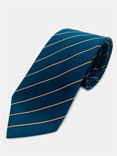 Regimental Tie in 100% Teal Silk