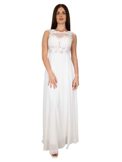 STRABELLO CERIMONIA Abito Sposa Corpetto Pizzo Economico Semplice Bianco Elegante