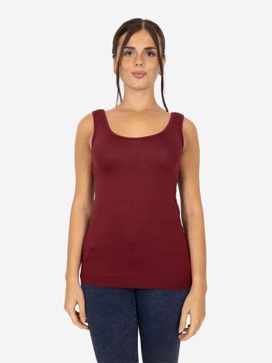 Slim Fit Women’s Tank Top with Wide Straps in Stretch Viscose