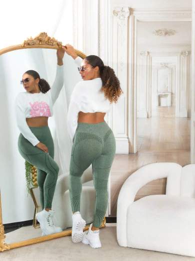 KOUCLA Leggings Modellanti a Vita Alta con Scrunch 0000HL-1367