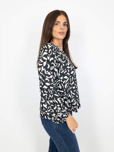 Bucle Blusa Donna Elegante A Fantasia Manica Lunga In Chiffon
