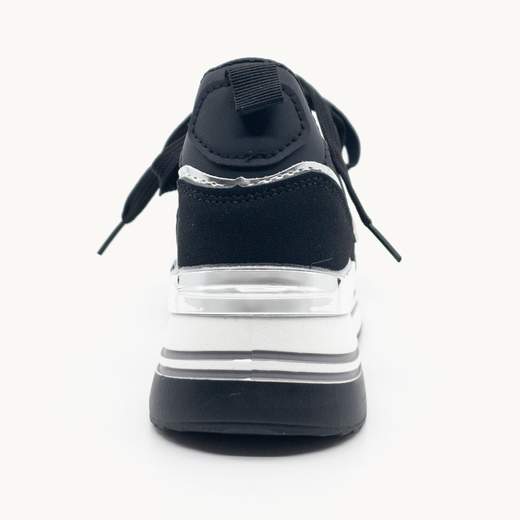 JANESSA Sneakers Donna Glitterate Con Suola Alta E Comode Con Lacci