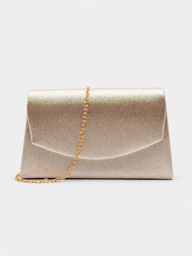 Pochette Oro Glitterata da Cerimonia con Catenella HL3569-ORO