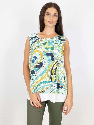 Top Donna Sottogiacca Smanicato In Viscosa A Girocollo