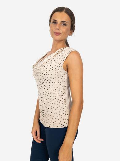 Top sotto giacca a pois donna elegante slim fit