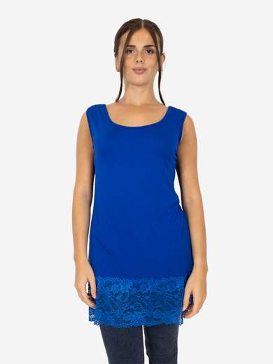Canotta Lunga Curvy con Pizzo per Donna – Morbida e Comoda