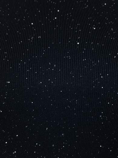 Glittery Tank Top with Boat Neck and Stretch Fabric