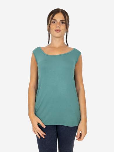 Canotta Donna Curvy Oversize a Spalla Larga in Viscosa Elasticizzata