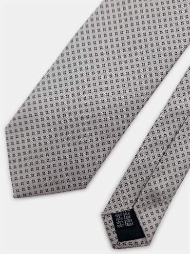 Cravatta Sartoriale in Pura Seta Grigia con Micro-Motivo