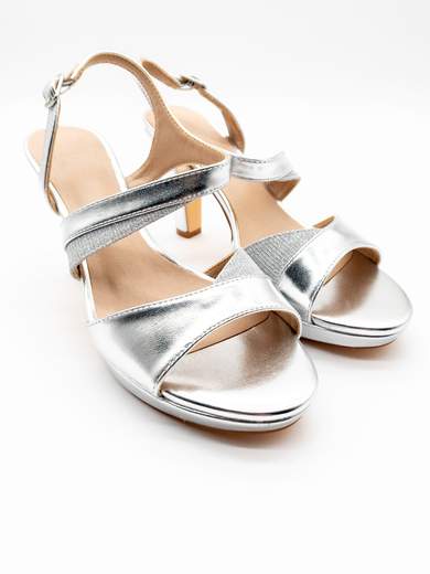 Silver ceremony sandals with 10 cm heel