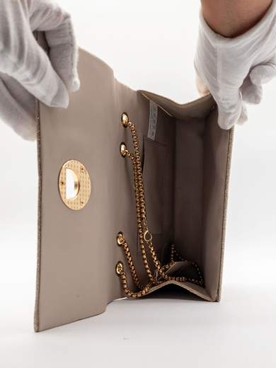 MICHELLE MOON Pochette Oro Glitterata con Tracolla in Catena HD1283-ORO