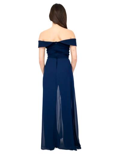 JEAN CRYÒ Tuta Cerimonia Elegante Jumpsuit Scollo Omerale e Gonna Lunga in Chiffon