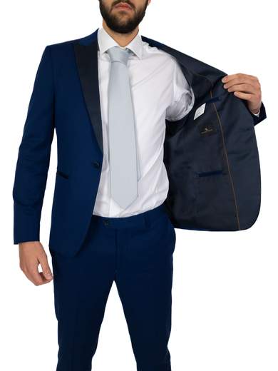 MARCEL MOREL Smoking Uomo Drop 8 Slim Fit con Revers in Raso AB0210-AY259AFIL-D8