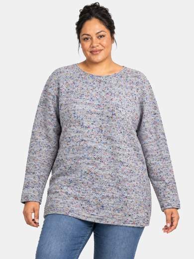 Maglia over in misto lana con filato tweed
