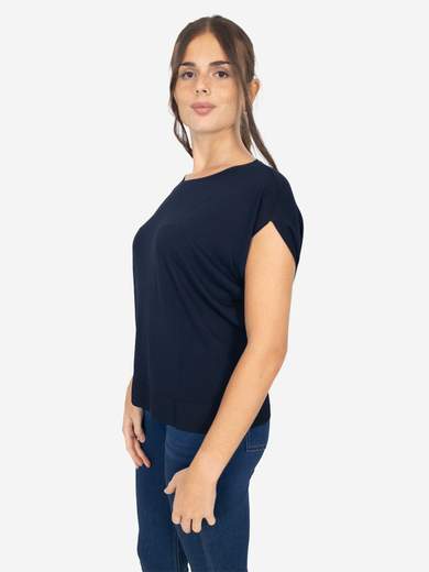 Kesy Women's Crew Neck Viscose Top with Dropped Sleeves OL_11416