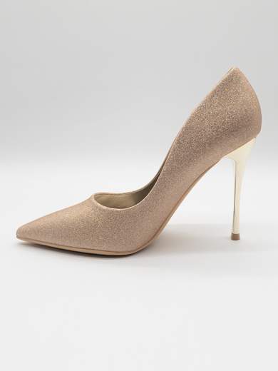 Gold ceremony pumps with 11 cm high heel