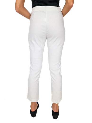 Pantalone donna slim capri vita alta con spacchetti | Made in Italy