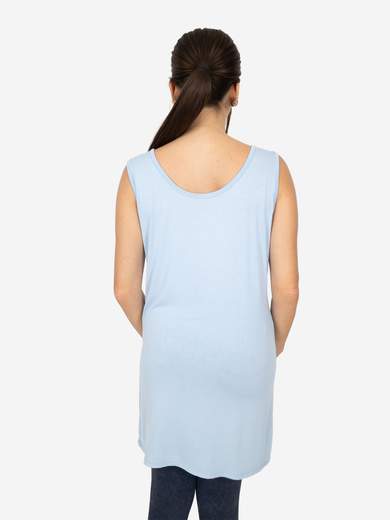 Women's long curvy basic tank top in stretch viscose – One size