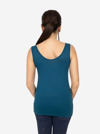 Slim Fit Women’s Tank Top with Wide Straps in Stretch Viscose