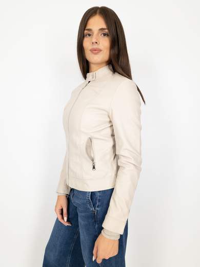 Artika Giacca Ecopelle Donna Corta Con Zip E Manica Lunga RKF01-8006