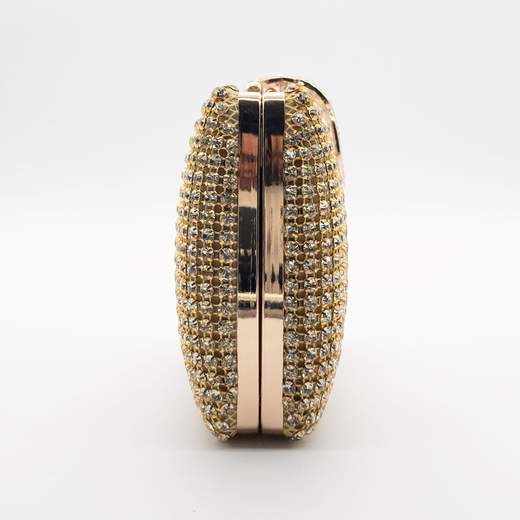 Pochette da Cerimonia con Strass e Chiusura Elegante - Oro