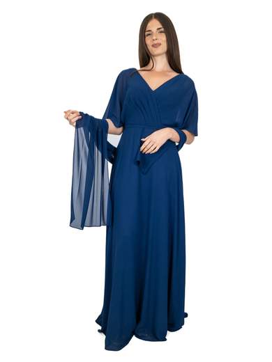 Bianca Brandi Abito Lungo Cerimonia Elegante Stile Impero con Stola 28847