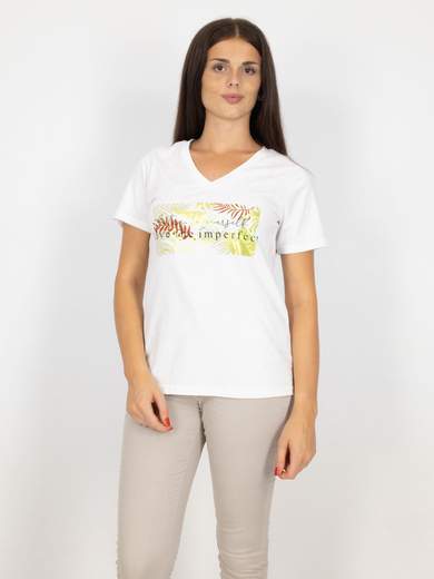 Bucle T-shirt Donna Maniche Corte Con Scritte E Stampa In Cotone