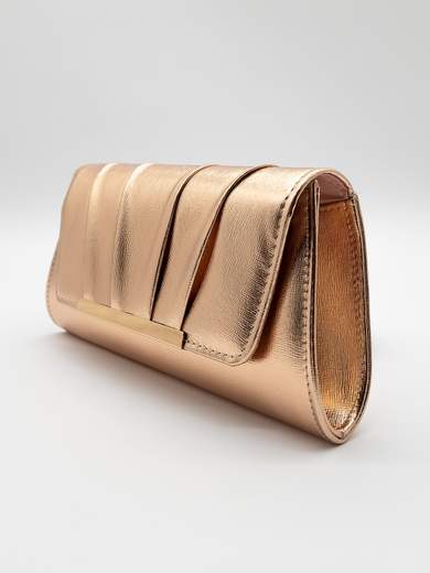 Shiny Bronze Elegant Ceremony Clutch Bag with Chain
